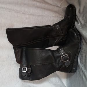 BOC Black Leather Moto Boots